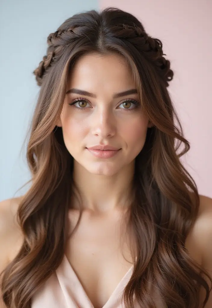 25 Stunning Braided Hairstyles That Will Make You Want to Try #12 ASAP! - 17. Half-Up Half-Down Braid
