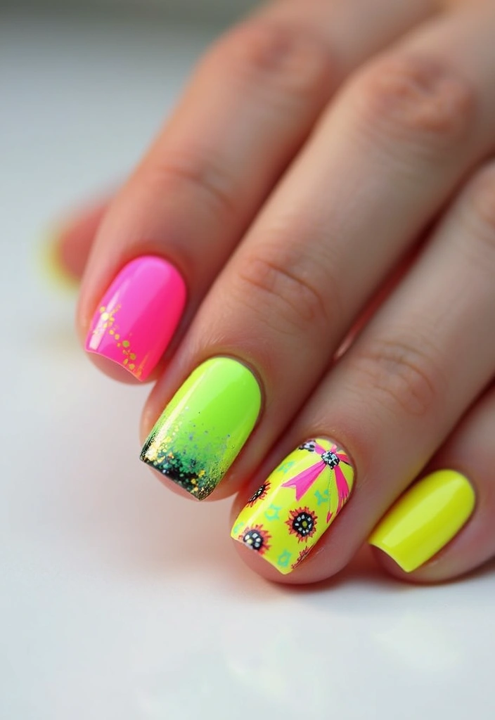 25 Trendy Nail Details You Need to See to Believe—#15 Is a Game Changer! - 16. Neon Details