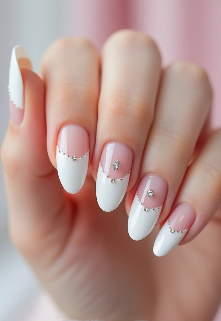 5 Glam Rhinestone Nail Designs You Need to Try (Warning: #8 Is Beyond Gorgeous!) - 1. Classic French with a Dazzling Twist