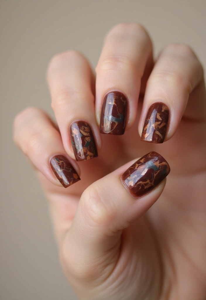 10 Stunning Fall Nails in Brown That Will Turn Heads This Season! - 4. Abstract Art