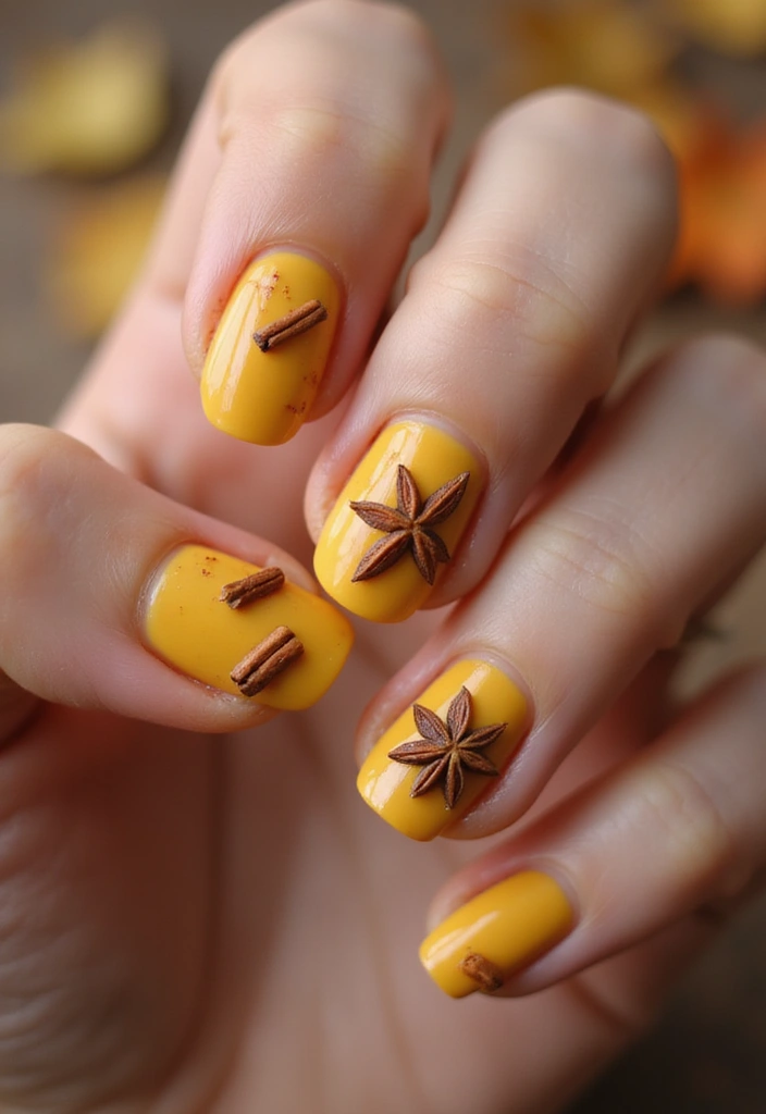 15 Adorable Short Autumn Nails Designs That'll Make You Fall in Love! - 11. Spice and Everything Nice