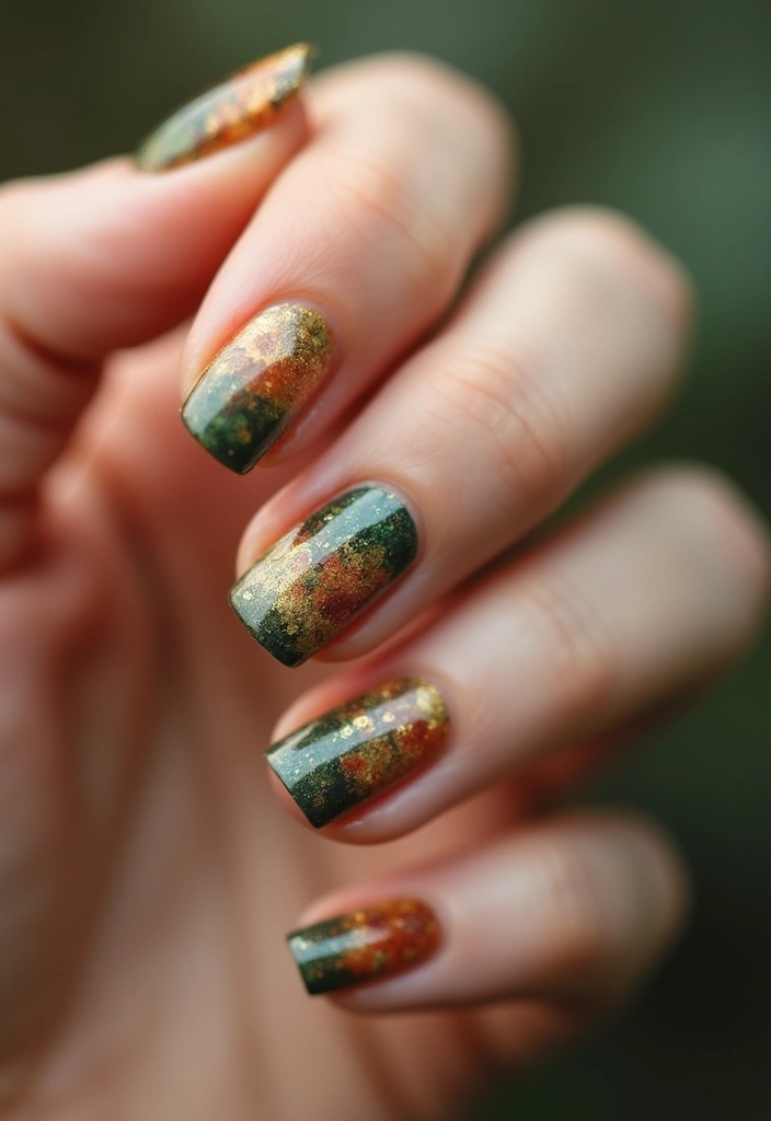 15 Adorable Short Autumn Nails Designs That'll Make You Fall in Love! - 8. Autumn Watercolor