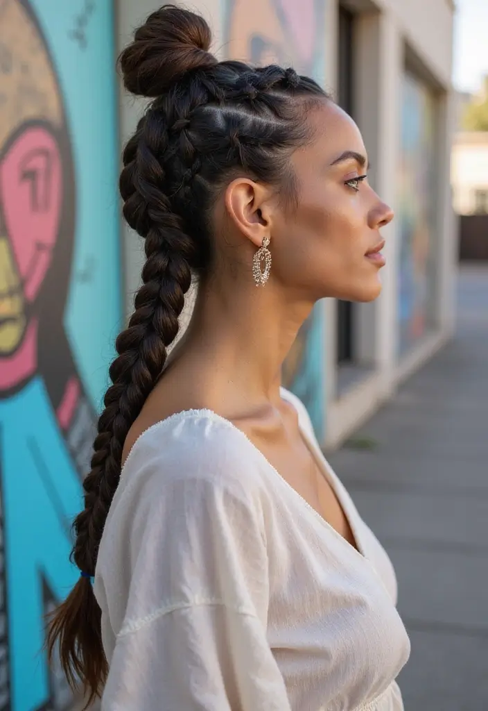21 Stunning Braid Ideas That Will Turn Heads (You Won't Believe #11!) - 20. Braid and Bun Combo