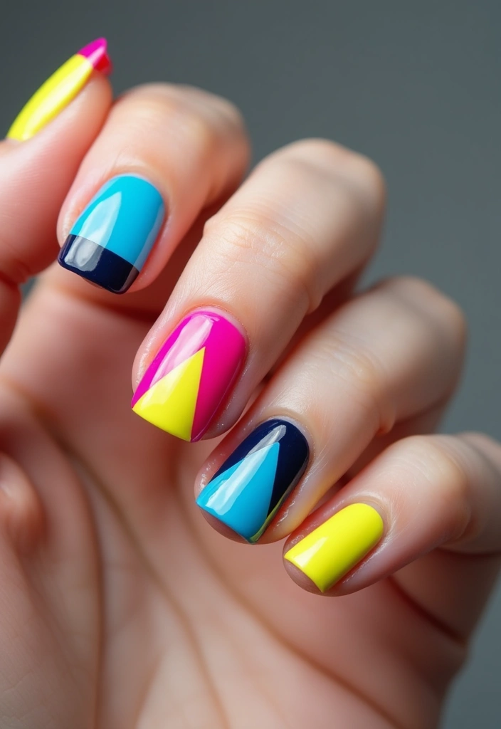 12 Jaw-Dropping Autumn Nails That Pair Perfectly with Classic French Tips - 12. Bold Geometric French Tips