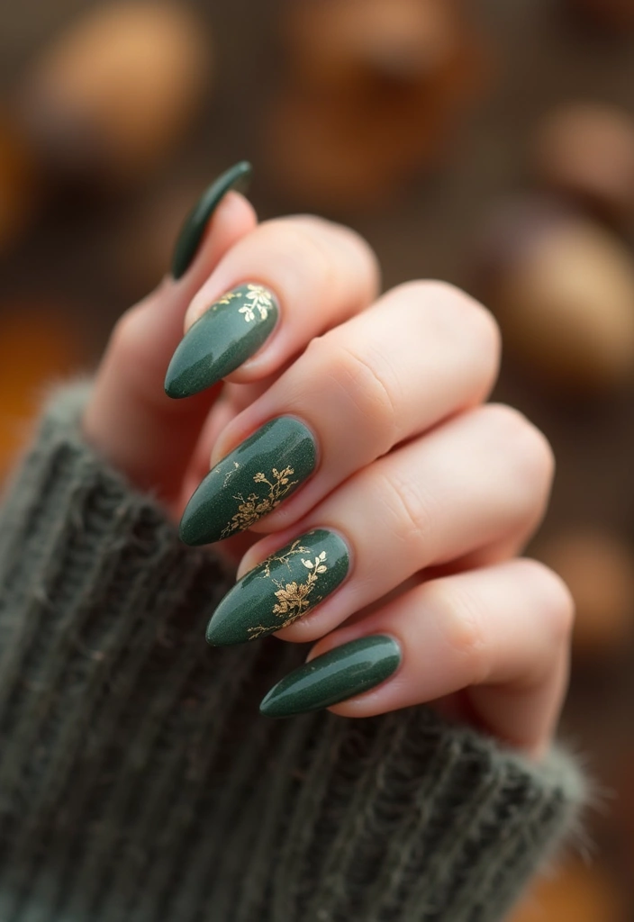 12 Jaw-Dropping Autumn Nails That Pair Perfectly with Classic French Tips - 2. Rustic Forest French Tips