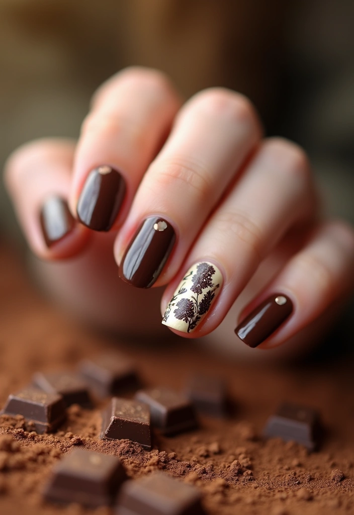 12 Jaw-Dropping Autumn Nails That Pair Perfectly with Classic French Tips - 7. Chocolate Delight French Tips