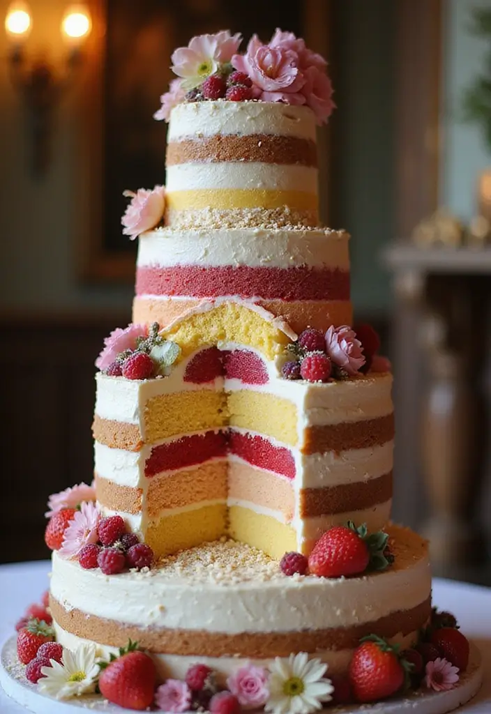 17 Mouth-Watering Wedding Cake Designs That’ll Leave You Drooling (#6 Will Blow Your Mind!) - 16. Flavor Explosion: Layered Cakes