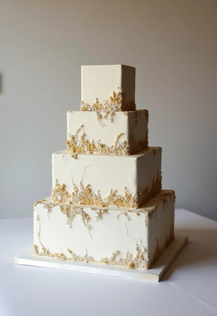 17 Mouth-Watering Wedding Cake Designs That’ll Leave You Drooling (#6 Will Blow Your Mind!) - 2. Geometric Wonders: Square Cakes
