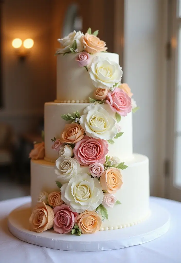 17 Mouth-Watering Wedding Cake Designs That’ll Leave You Drooling (#6 Will Blow Your Mind!) - 3. Floral Elegance: Buttercream Flowers