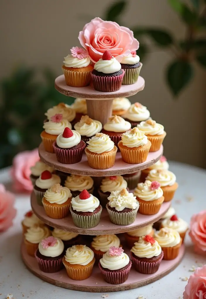 17 Mouth-Watering Wedding Cake Designs That’ll Leave You Drooling (#6 Will Blow Your Mind!) - 9. Sweet Simplicity: Cupcake Towers