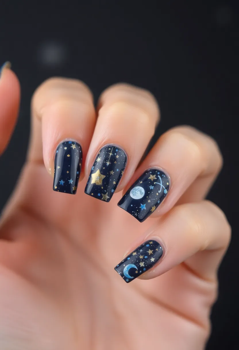 20 Stunning Acrylic Nail Art Designs You Won't Believe Are DIY! - 19. Celestial Charm
