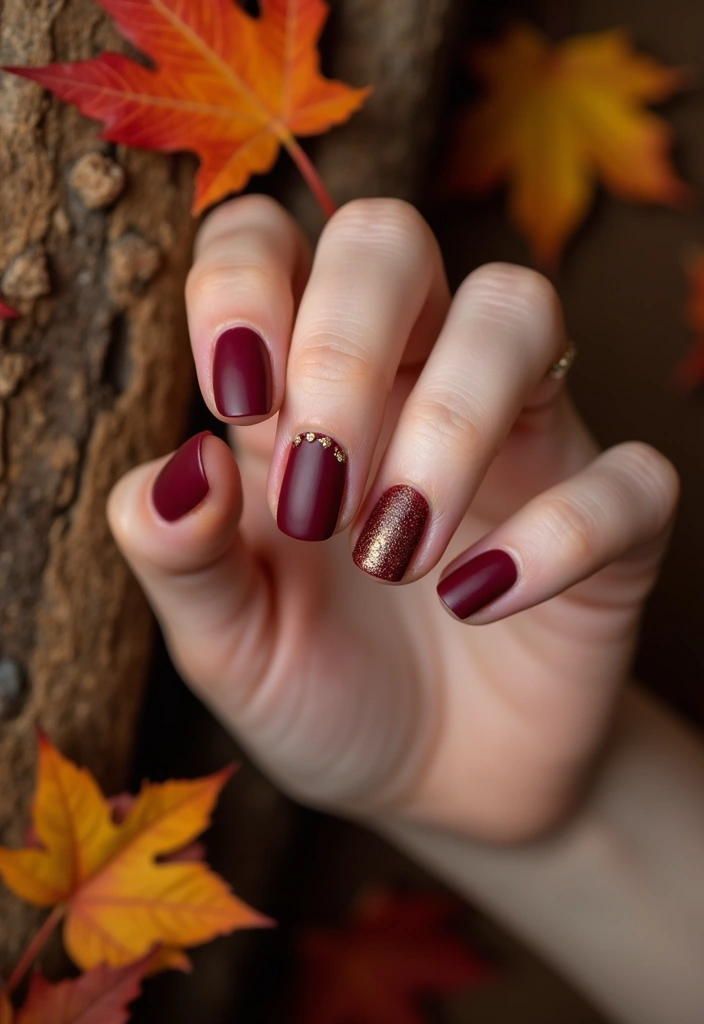 10 Simple Fall Nails for Short Fingers That Will Make You Fall in Love! - 2. Rustic Burgundy
