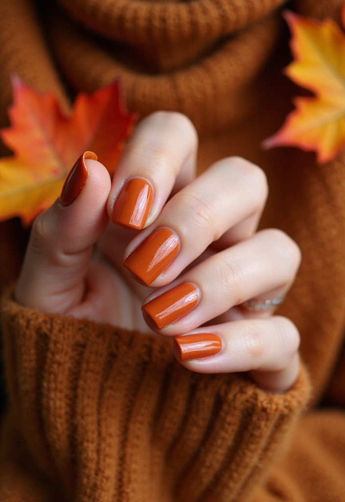 10 Stunning Cat Eye Fall Nails That Will Make You Fall in Love with Autumn! - 1. Warm Pumpkin Spice