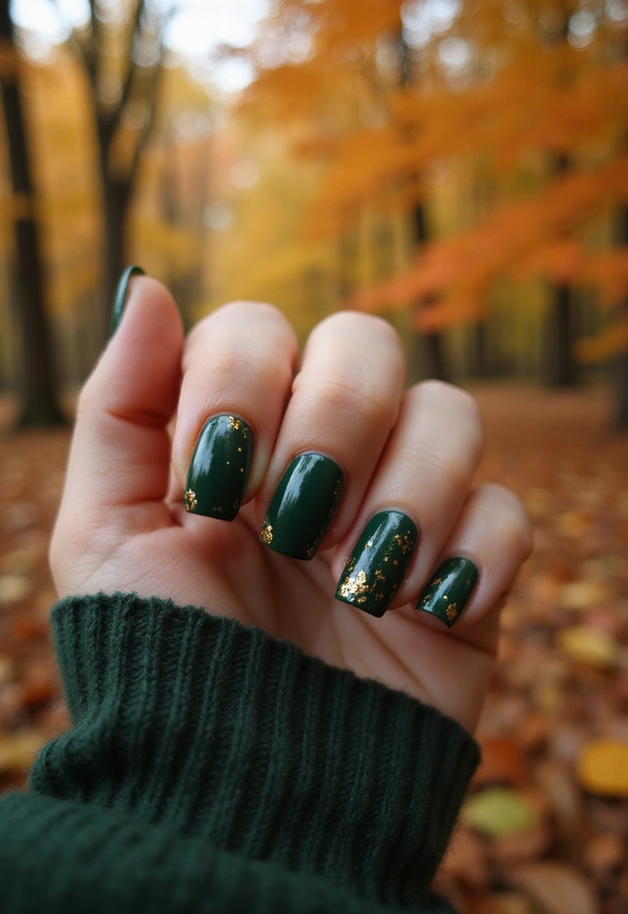 10 Stunning Cat Eye Fall Nails That Will Make You Fall in Love with Autumn! - 5. Enchanted Forest Green