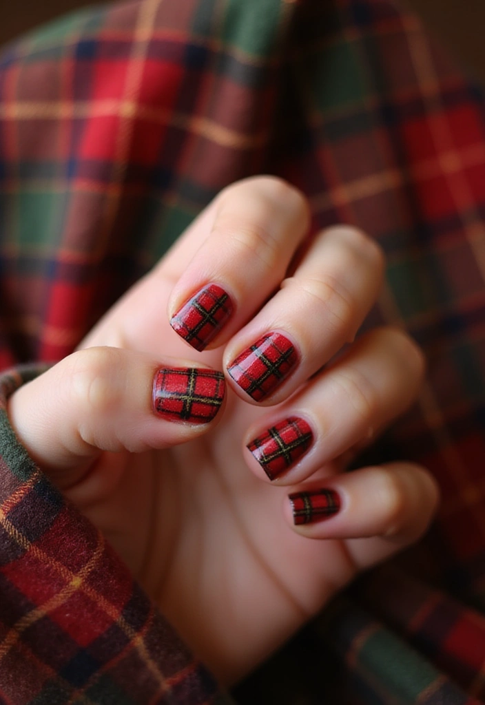 10 Stunning Fall Nails in Red That Will Make You Fall in Love! - 6. Red Plaid Pattern