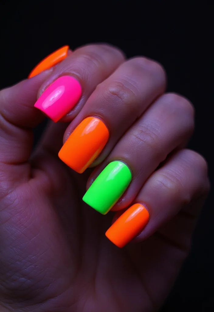 15 Hottest Nail Art Designs That'll Make You Want to Book Your Next Mani ASAP! - 6. Neon Night
