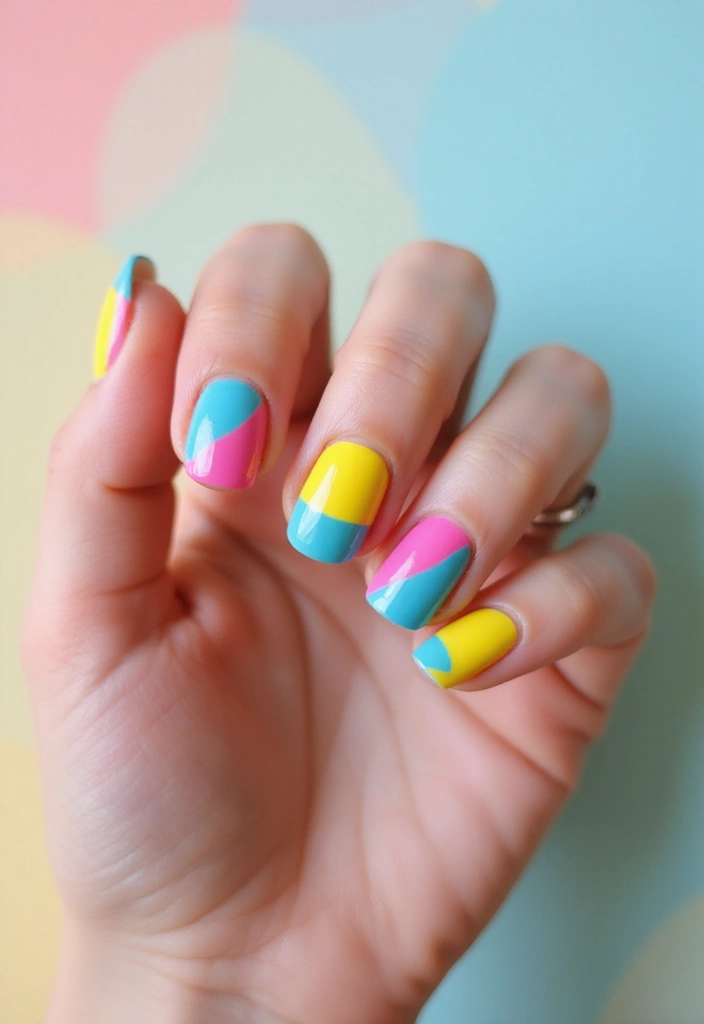 18 Trendy Colorful French Tip Nails That Will Have Everyone Asking for Your Nail Artist! - 11. Color-Blocking French Tips