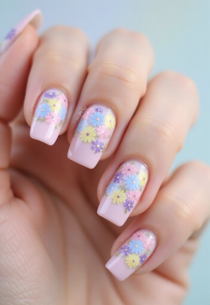 18 Trendy Colorful French Tip Nails That Will Have Everyone Asking for Your Nail Artist! - 6. Floral French Tips