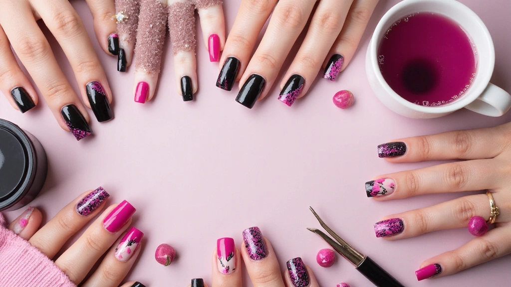 20 Chic Fuchsia and Black Nail Designs That Will Elevate Your Manicure Game!