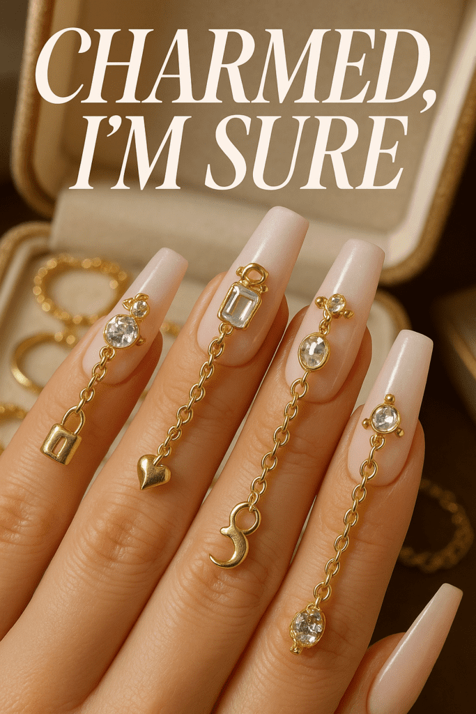 Charm Necklace Nails: Elegant Gold Chain Nail Art Designs