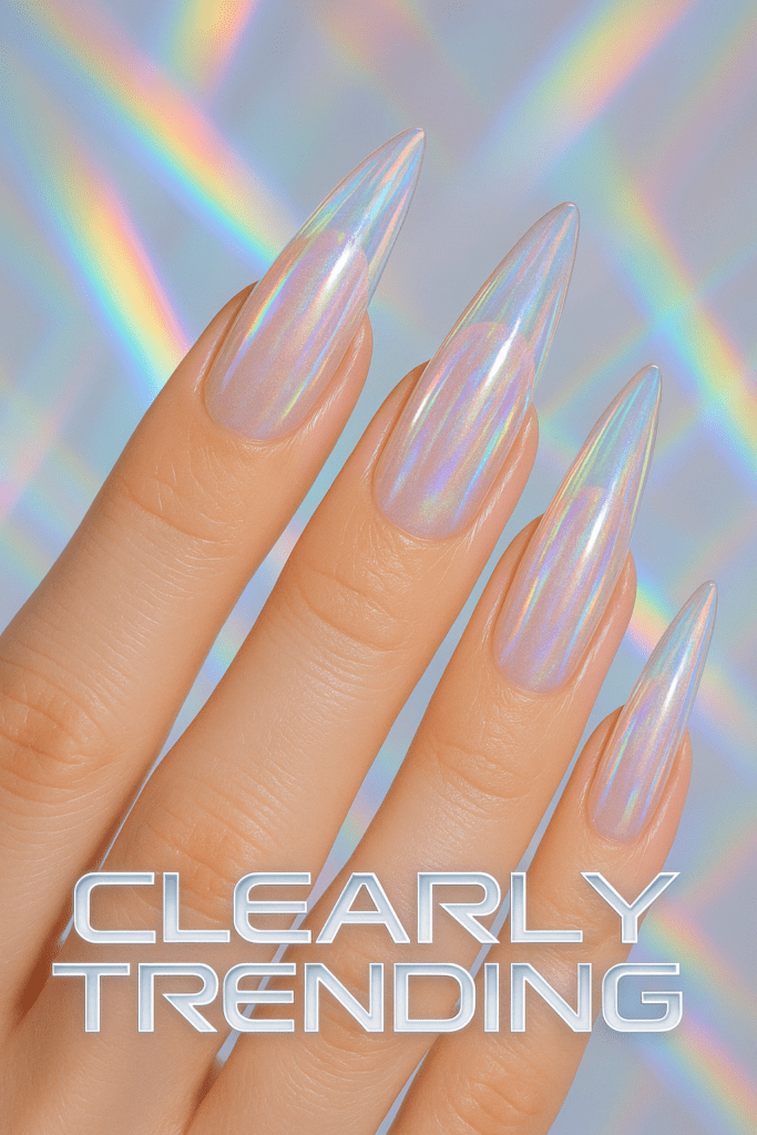 Prismatic Glass Nails: A Shimmering Style Statement