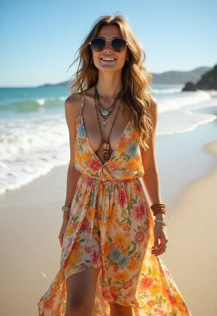 15 Effortless Beach Waves Hairstyles That Will Make You Feel Like a Mermaid! - 9. Boho Beach Waves