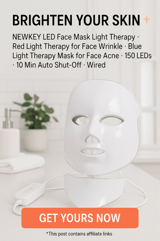 NEWKEY LED Face Mask: Red & Blue Light Therapy for Wrinkles & Acne (B01MDK70V9)