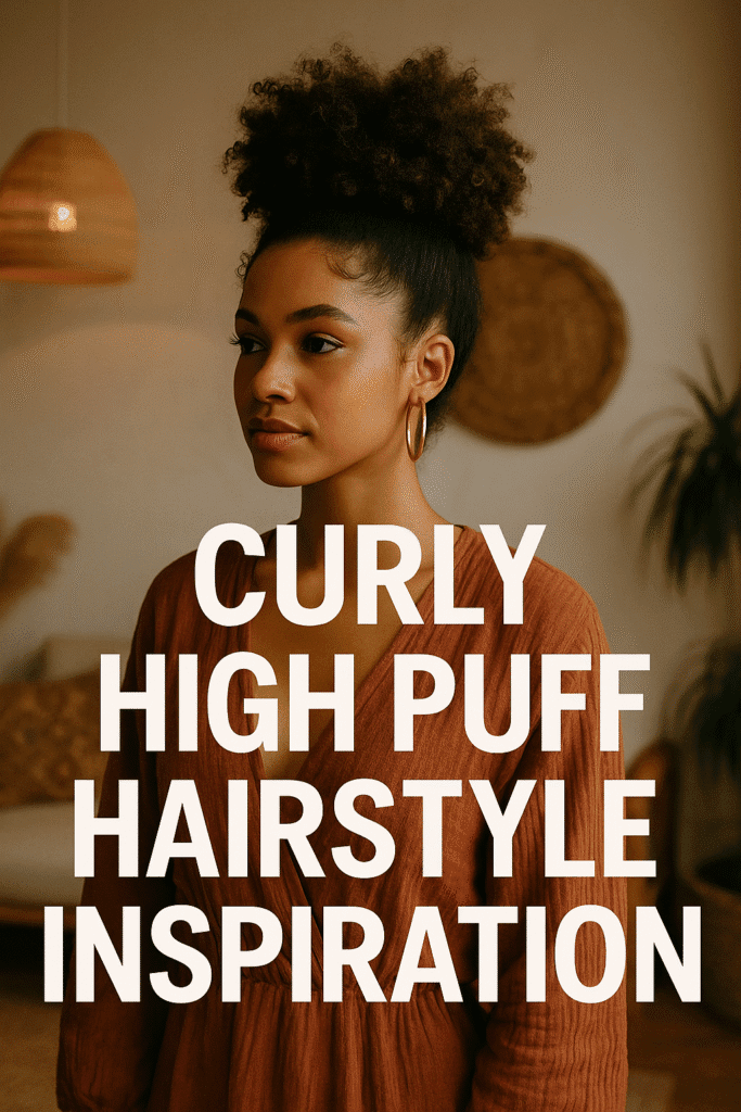 Curly High Puff Hairstyle Inspiration: A Natural Hair Statement
