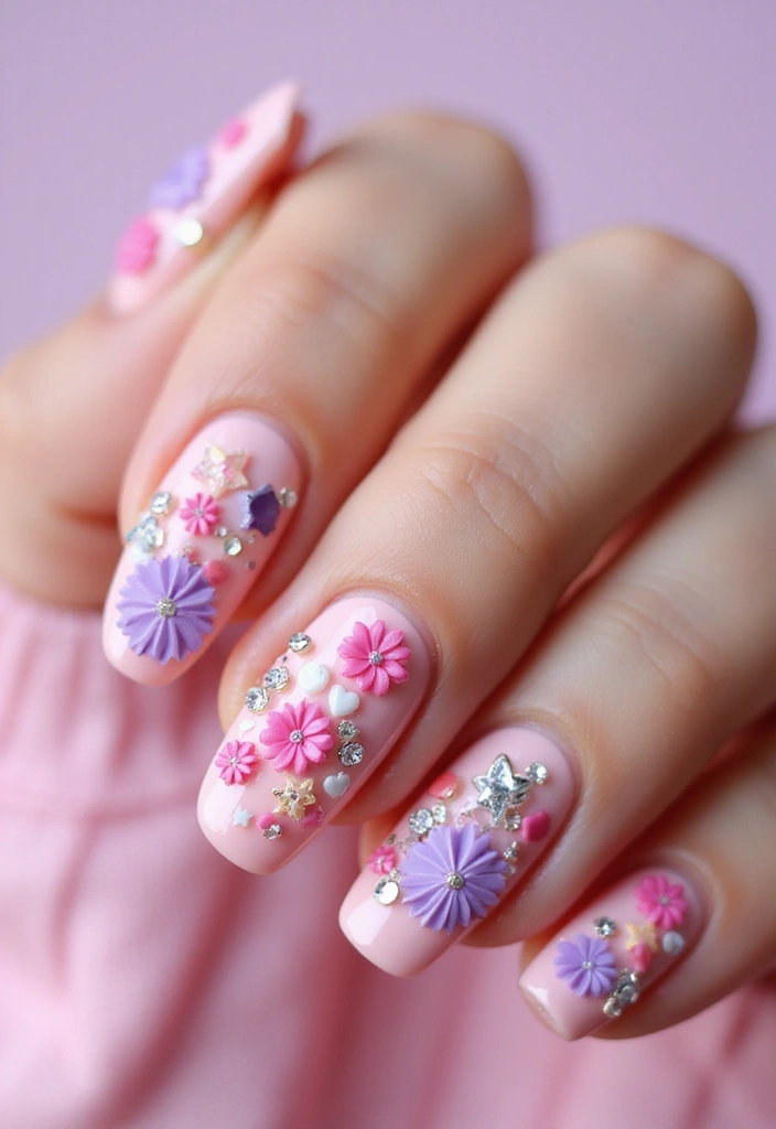 10 Stunning Barbiecore Nail Designs You Must Try in 2025 (Get Ready for Compliments!) - 9. 3D Nail Art