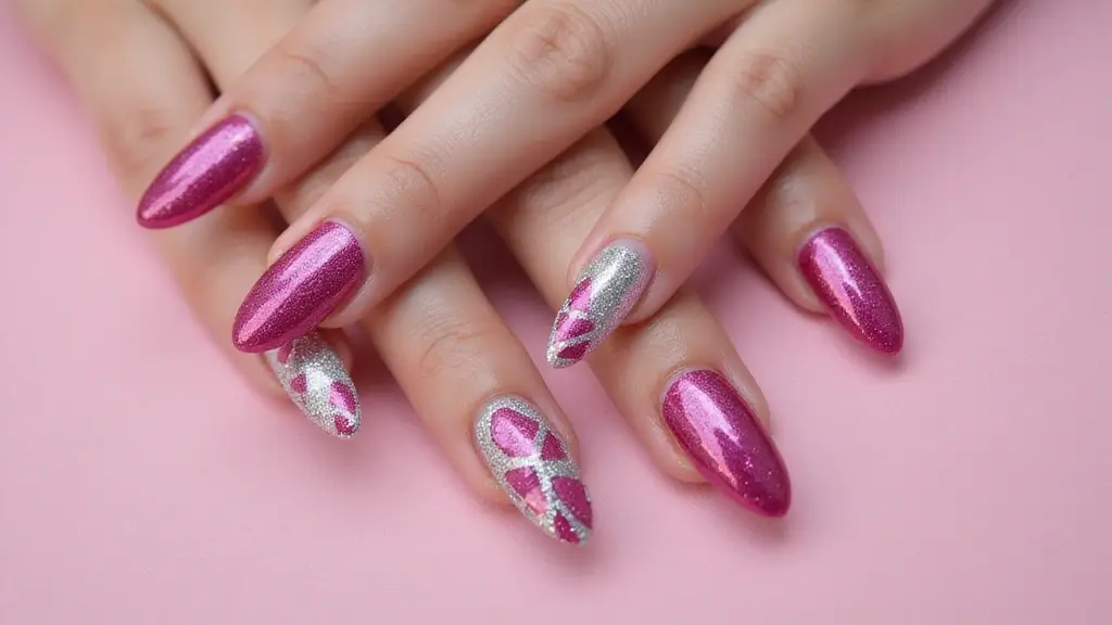 12 Unique Fuchsia and Silver Nail Designs to Rock This Year (Trust Us, #3 Is a Showstopper!)
