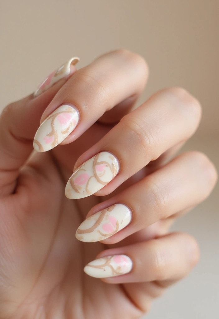 14 Glaze Donut Nail Designs for 2025 That Will Make You Drool! - 8. Vanilla Cream Swirl