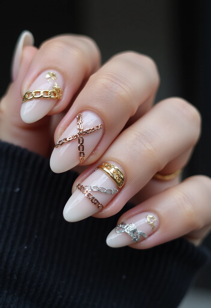 15 Spooktacular Halloween Nails 2025 Ideas That Will Haunt Your Dreams! - 10. Chilling Chains