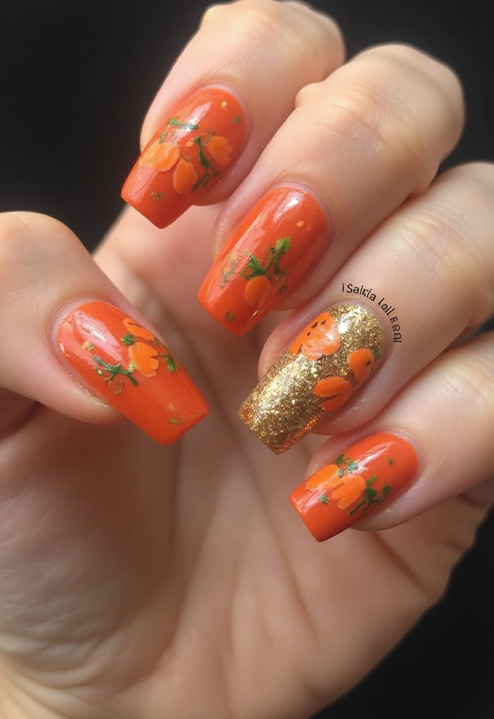 15 Spooktacular Halloween Nails 2025 Ideas That Will Haunt Your Dreams! - 3. Pumpkin Spice Delight