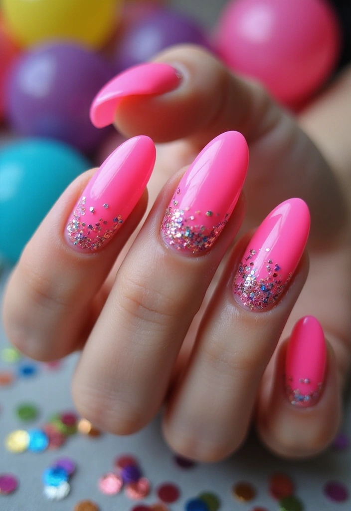 18 Must-Try Summer Pink Acrylic Nail Styles That Will Have Everyone Asking Where You Got Them! - 2. Neon Pink Party