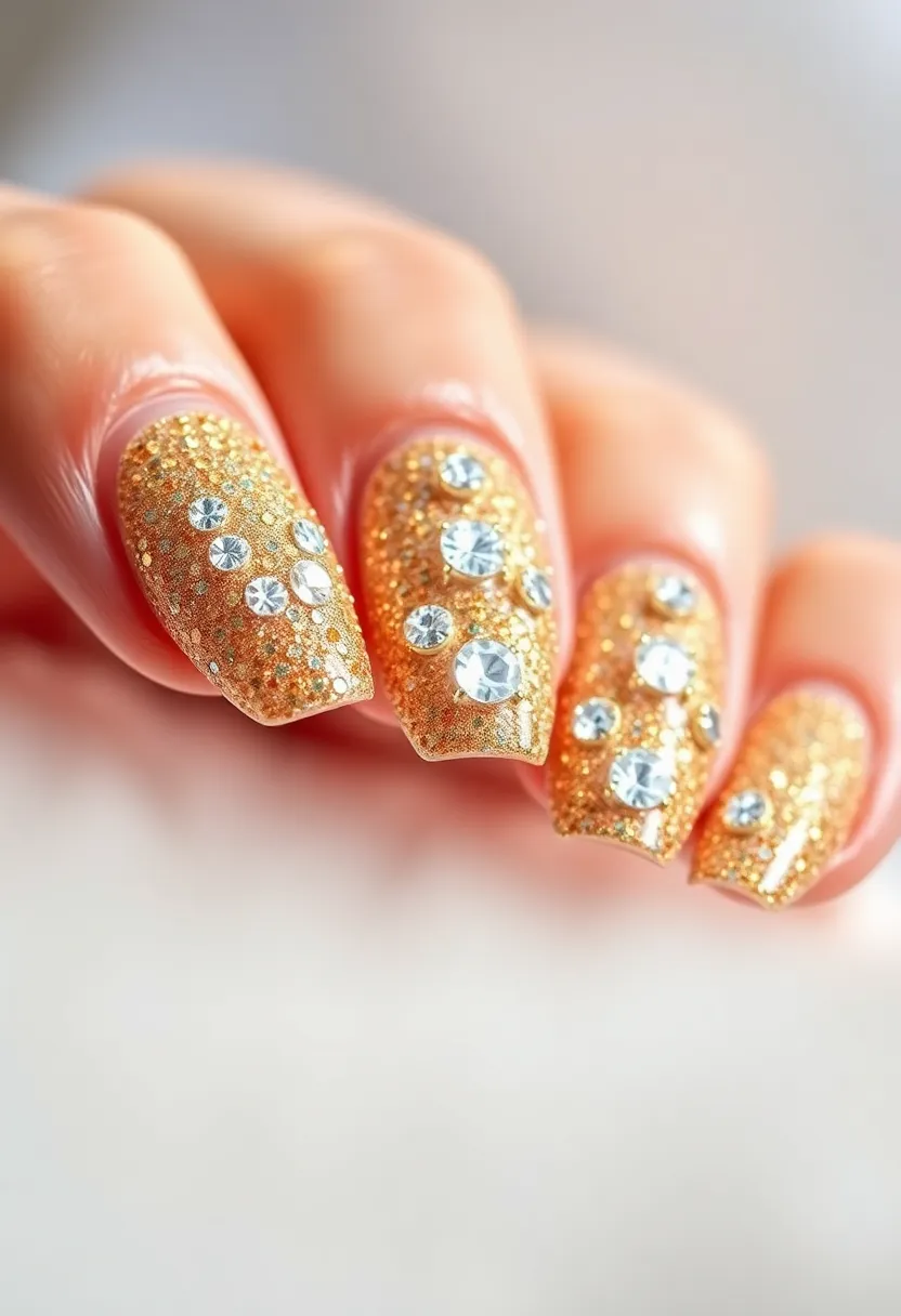 19 Dazzling Glitter Nail Designs for 2025 That Will Make You Sparkle! - 11. Crystalized Glitter Nails