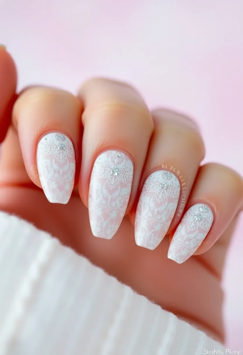 19 Dazzling Glitter Nail Designs for 2025 That Will Make You Sparkle! - 17. Glitter and Lace