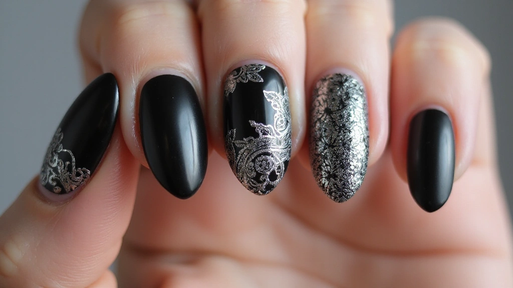 15 Glamorous Almond-Shaped Black and Silver Nail Designs to Try This Season! - The Glow Grove HQ | Skincare Tips, Clean Beauty & Women's Wellness