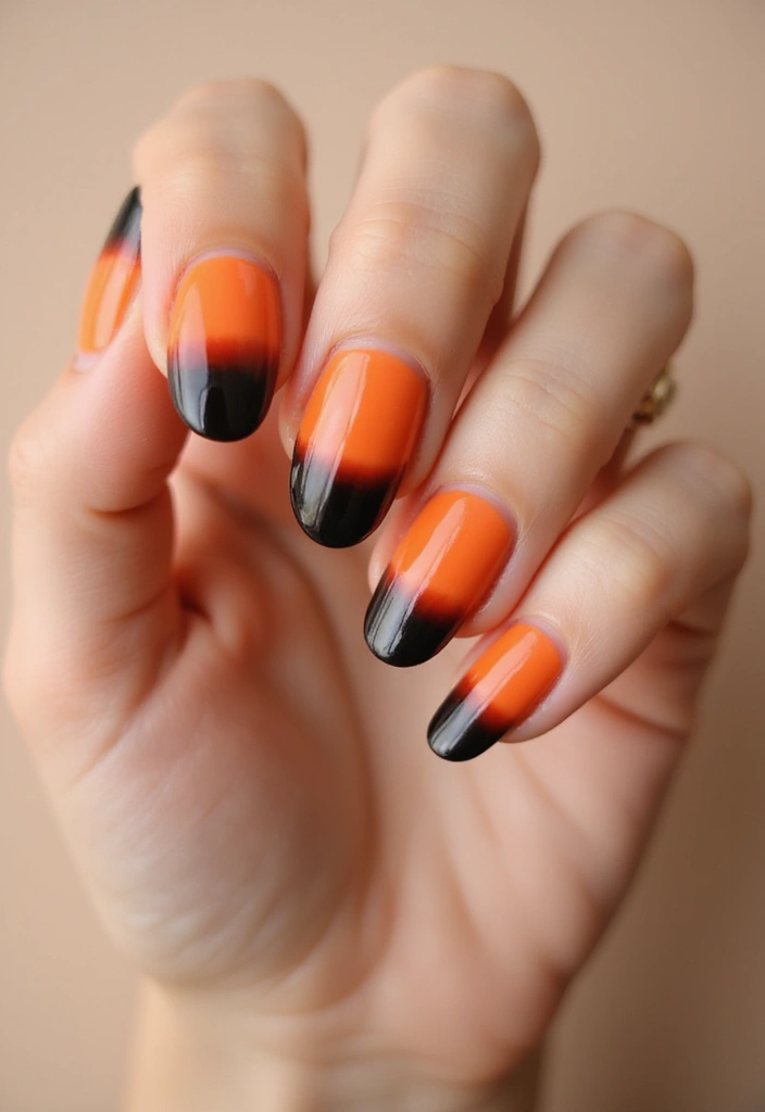 18 Halloween Nails 2025 Tricks to Keep Your Mani Perfect Through All the Halloween Parties! - 1. Classic Orange and Black Ombre