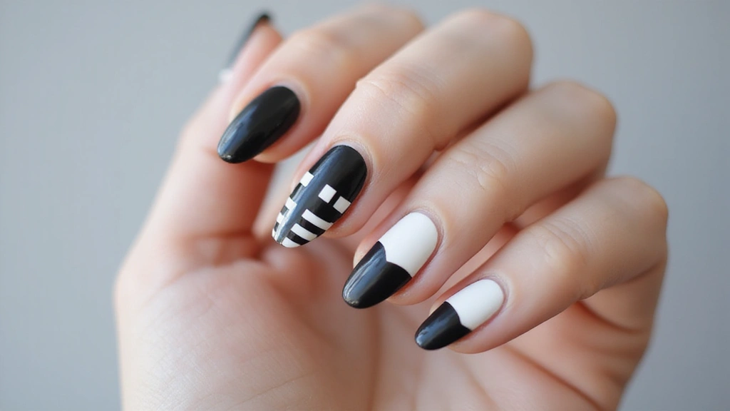 21 Minimalist Black and White Nail Designs That Are Perfect for Every Occasion! - The Glow Grove HQ | Skincare Tips, Clean Beauty & Women's Wellness