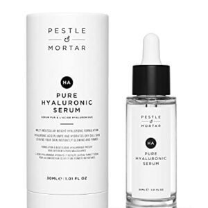 Pestle & Mortar 2% Pure Hyaluronic Acid Serum for Face, with Vitamin B5, Anti-Ageing, Hydrating Facial Moisturizer – Deep Hydration and Fragrance Free 30ml/1 oz