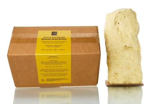 Nokware Skincare Raw African Shea Butter Ivory, Fairtrade from Ghana, West Africa. Unrefined, Organic, Handmade Pure Shea for DIY Skincare & Haircare or Use Alone 2.2kg