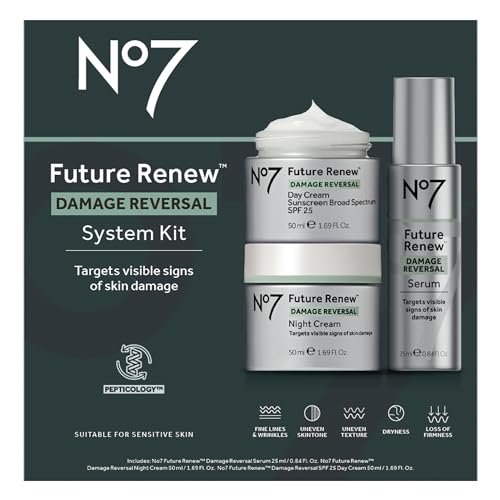 No7 Anti-Aging Skincare Set: Damage Reversal Serum, Day & Night Creams SPF25 - Image 2
