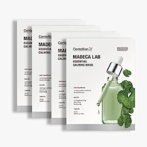 CENTELLIAN 24 Madeca Mask (Extra Calming, 24pc) - Face Mask Sheet for Ultra Calming, Soothing for Sensitive, Acne-prone Skin with Centella Asiatica, TECA, Niacinamide. Korean Skin Care for Men Women