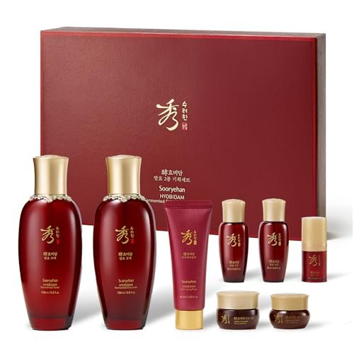 Sooryehan Ginseng Skincare Set - Hyobidam Korean Skin Care Set, Premium Gift Set for Intense Hydration, Firm Skin, Wild Ginseng, 13.53 fl oz