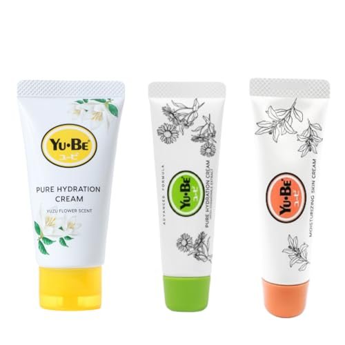 Yu-Be Ultra Hydration Trio | Japanese Skincare | Moisturizer Set with Yuzu Pure Hydration, Advanced Formula Fragrance Free Cream, & Moisturizing Skin Cream | Vegan Sensitive Skin-Safe