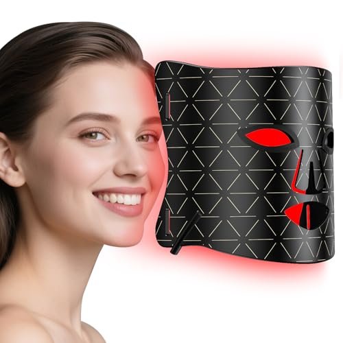 Lovsheme Red Light Therapy for Face – Medical-Grade LED Face Mask Light Therapy red light therapy mask for Wrinkles, Acne, and Skin Rejuvenation | Red, Blue & Infrared Light Therapy