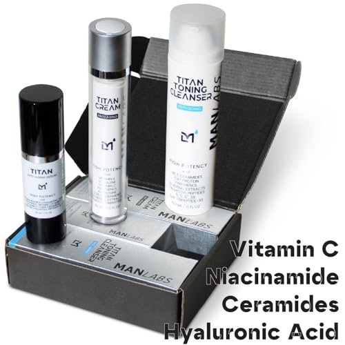 Mens Anti-Aging Skincare Set | Vitamin C Serum for Dark Spots & Wrinkles - Image 4