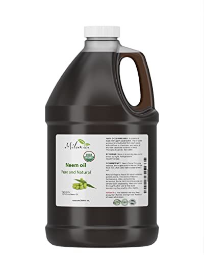 Premium Organic Neem Oil Virgin (1 Gallon), Cold Pressed, Unrefined 100% Pure Natural Grade A. Excellent Quality