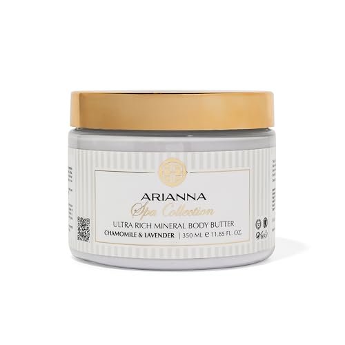 Arianna Skincare Ultra Rich Mineral Body Butter Dead Sea Body Butter For Dry Skin Repair Rich Vegan Hydrating Moisturizer (Chamomile & Lavender)