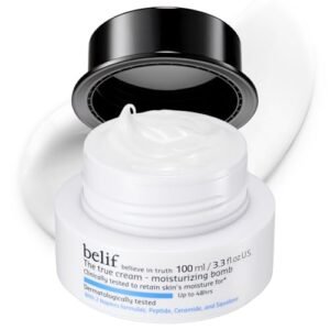 belif Moisturizing Bomb – Daily Ceramide Moisturizer with Peptide & Squalane, 48hr Hydration & Anti-Aging Cream, Milky & Lightweight, Restores Skin Barrier, Korean Skincare, 3.3 fl oz (100ml)